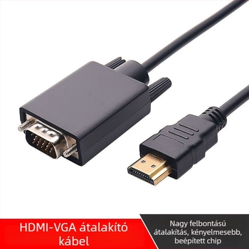 HDMI–ről VGA-ra kábel chippel, 1,8 m, számítógép-monitorhoz és projektorhoz, hang nélkül, tápegység nélkül