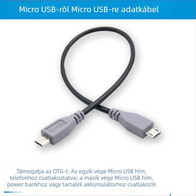 USB-kábel Micro USB interfésszel, OTG-támogatás, réz vezető, modell 15615