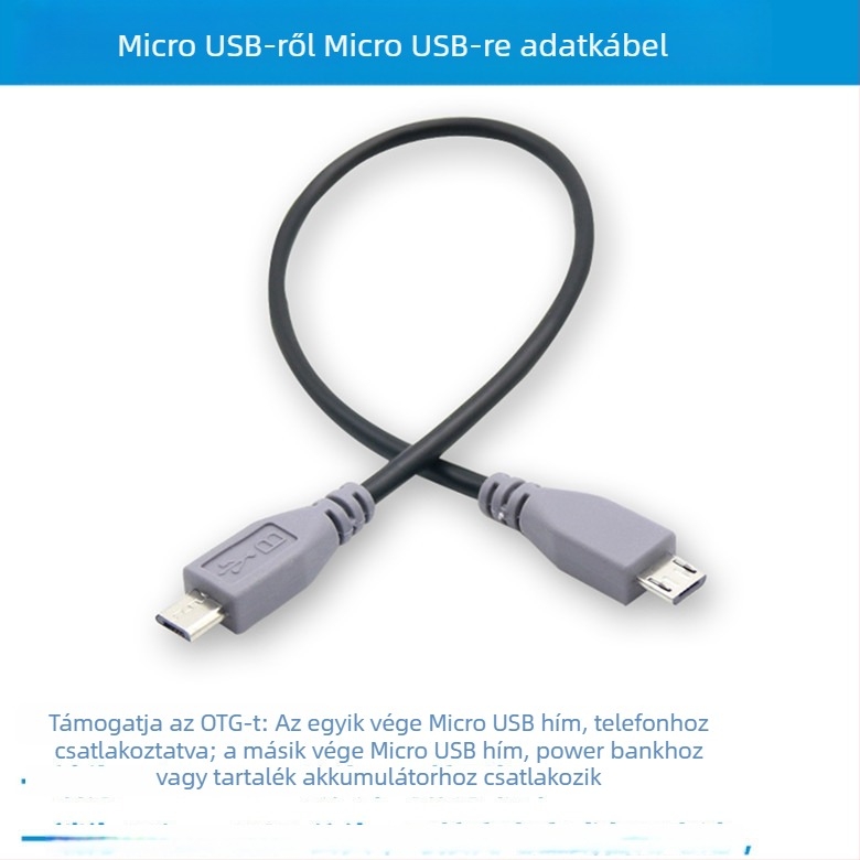 USB-kábel Micro USB interfésszel, OTG-támogatás, réz vezető, modell 15615
