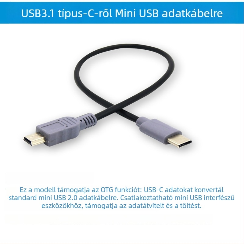USB-kábel Micro USB interfésszel, OTG-támogatás, réz vezető, modell 15615