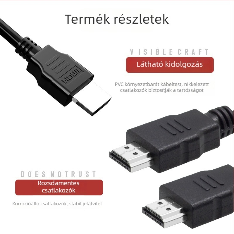 HDMI 1.4 kábel, 1080p televízióhoz és monitorhoz, HDMI magas felbontású kábel, hossz 1,5 m