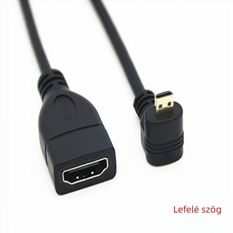 HDMI női – Micro HDMI 4K adapterkábel, balra, jobbra, fel és le hajlított, hossz 0,15 m