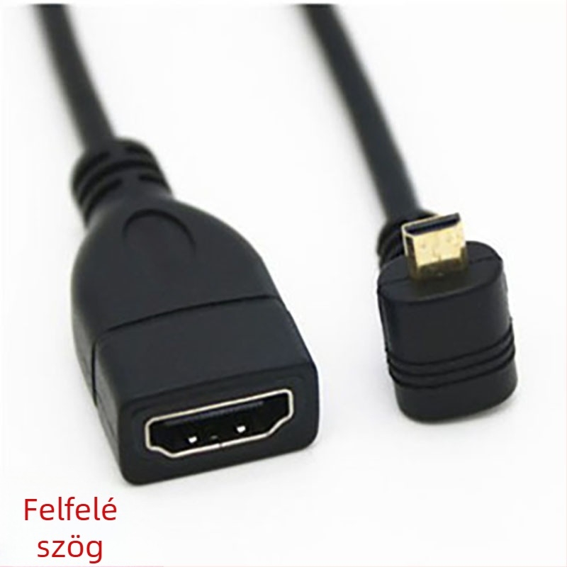 HDMI női – Micro HDMI 4K adapterkábel, balra, jobbra, fel és le hajlított, hossz 0,15 m
