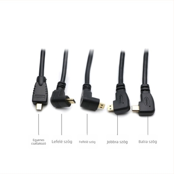 Micro HDMI–HDMI adapterkábel, női csatlakozó, aranyozott, 0,15 m hosszú