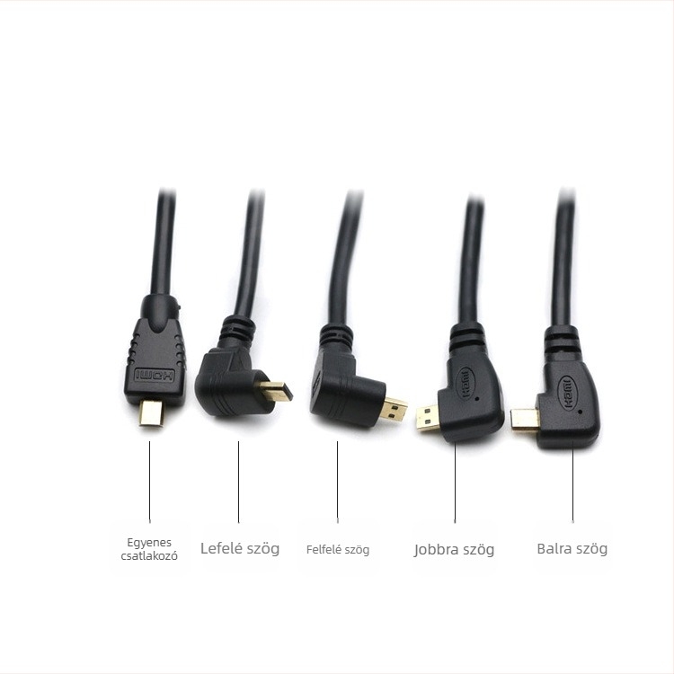 Micro HDMI–HDMI adapterkábel, női csatlakozó, aranyozott, 0,15 m hosszú