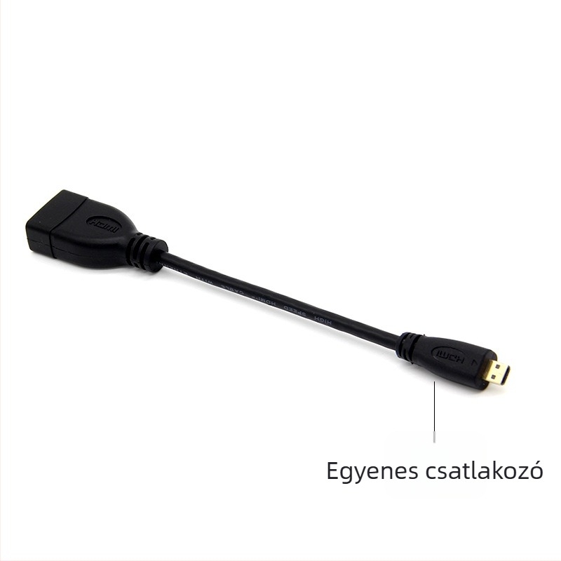 Micro HDMI–HDMI adapterkábel, női csatlakozó, aranyozott, 0,15 m hosszú