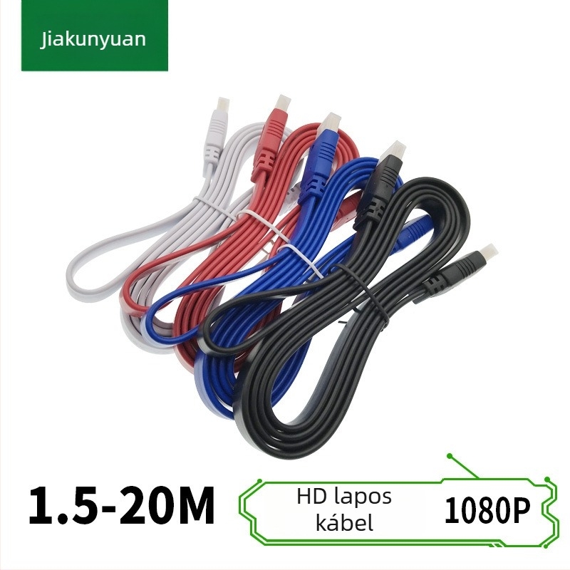 HDMI lapos kábel, 1,5–20 m, 3D támogatás, verzió 1.4