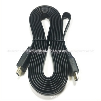 HDMI lapos kábel 1,5 m, HDMI 1.4, fekete, TV-hez és PC-hez