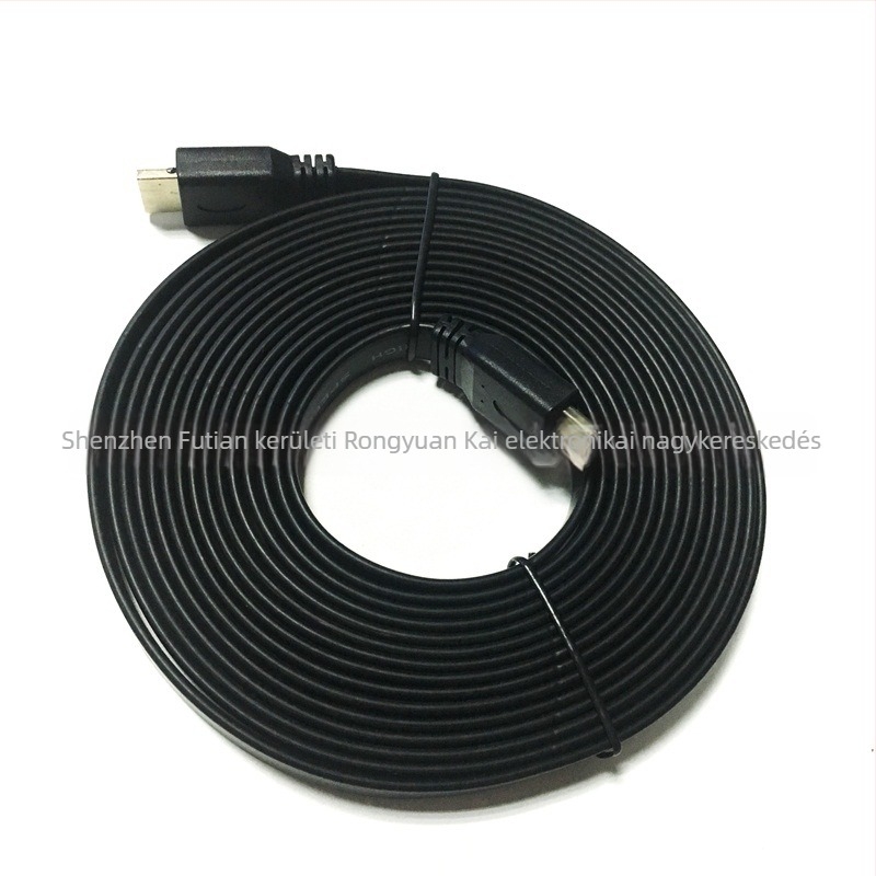 HDMI lapos kábel 1,5 m, HDMI 1.4, fekete, TV-hez és PC-hez
