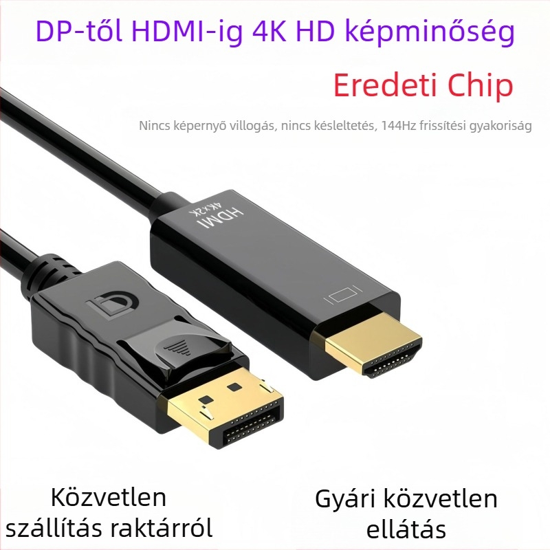 DP–HDMI kábel, 4K/1080p adapterkábel projektorhoz és számítógéphez, videó kábel nagy képernyőhöz