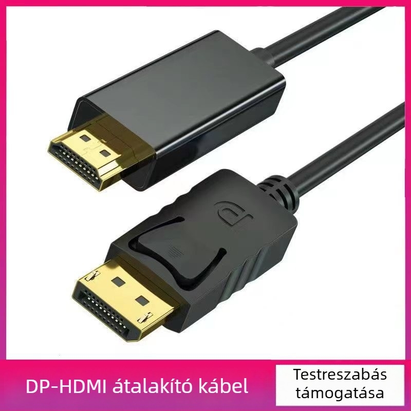 DP–HDMI kábel, 4K/1080p adapterkábel projektorhoz és számítógéphez, videó kábel nagy képernyőhöz