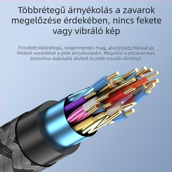 DisplayPort videó kábel DP16K, DP2.1, réz vezetők, alumínium ház aranyozott érintkezőkkel