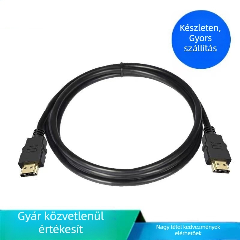HDMI-kábel Set-top Boxhoz, oxigénmentes réz vezető, aranyozott csatlakozók, adapterkábellel