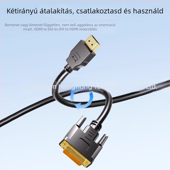 HDMI-DVI kábel laptophoz és asztali számítógéphez, réz, aranyozott csatlakozók, DVI-I dupla-link 24+1, hossz 1 m, 1,5 m, 3 m vagy 5 m