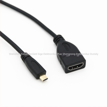 Micro HDMI–HDMI női adapterkábel, HDMI női–Micro HDMI férfi hosszabbító, verzió 1.4