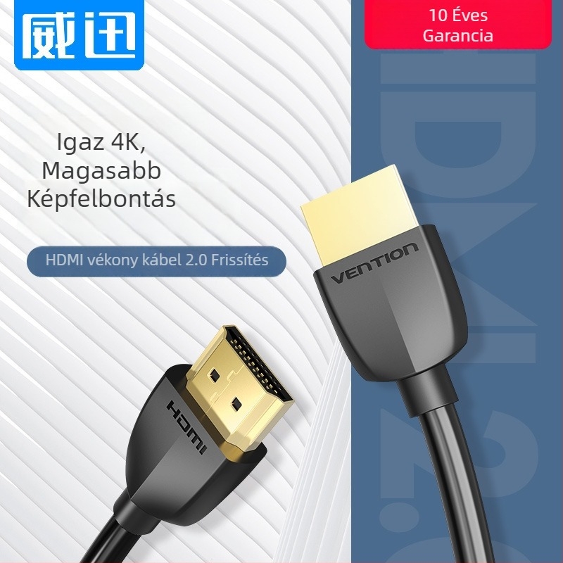 HDMI 2.0 hosszabbító kábel 4K/3D videóhoz, vékony, aranyozott érintkezők, oxigénmentes réz, 3 m hosszú