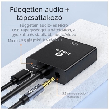 Biaz VGA-HDMI konverter hanggal - nagyfelbontású videóadapter számítógéphez és monitorhoz