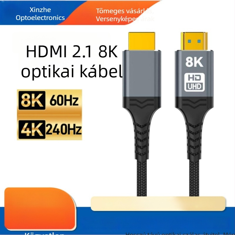 HDMI 2.1 férfi-férfi kábel, 8K támogatás, 10 m, réz vezetők, aranyozott csatlakozók