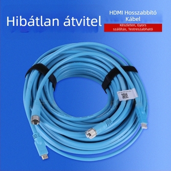 HDMI–ről DVI-re adapter kábel, 30 m hosszú, réz vezető, HDMI interfész