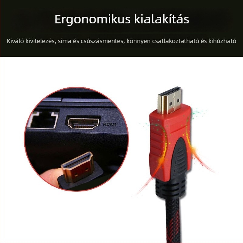 HDMI-kábel 1,5 m – aranyozott csatlakozók, rézbevonatú acélmag, PC-hez, TV-hez, monitorhoz és set-top boxhoz