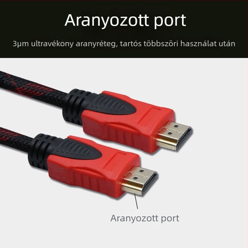 HDMI-kábel 1,5 m – aranyozott csatlakozók, rézbevonatú acélmag, PC-hez, TV-hez, monitorhoz és set-top boxhoz