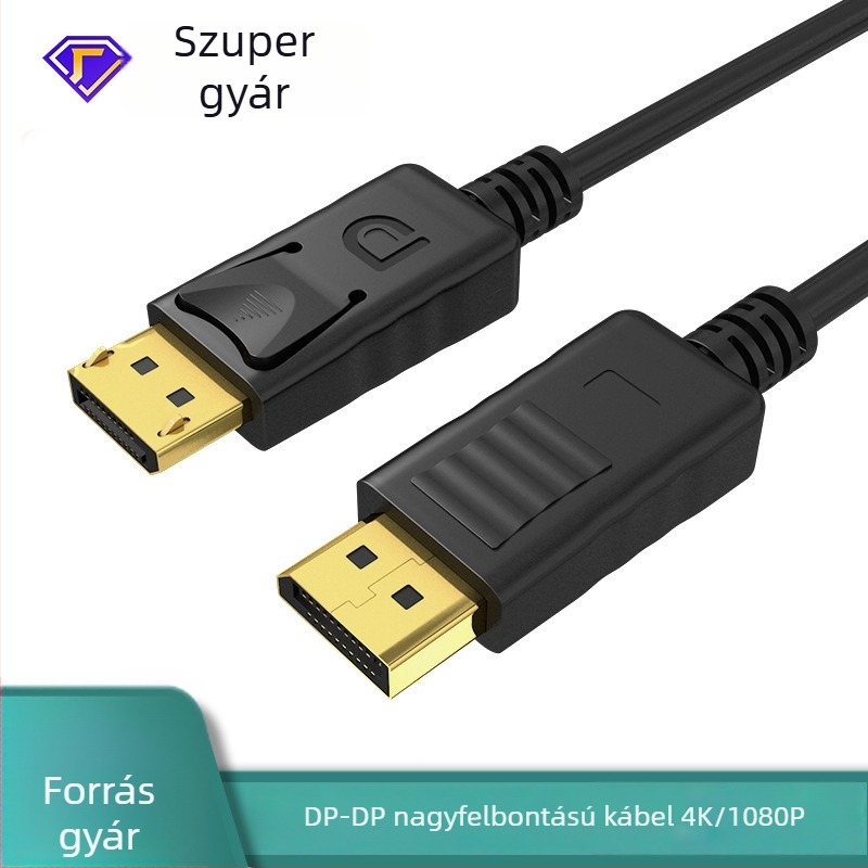 DP-DP kábel, verzió 1.2, 4K60Hz, DP férfi- DP férfi, magas felbontású videó kábel számítógép-monitorhoz