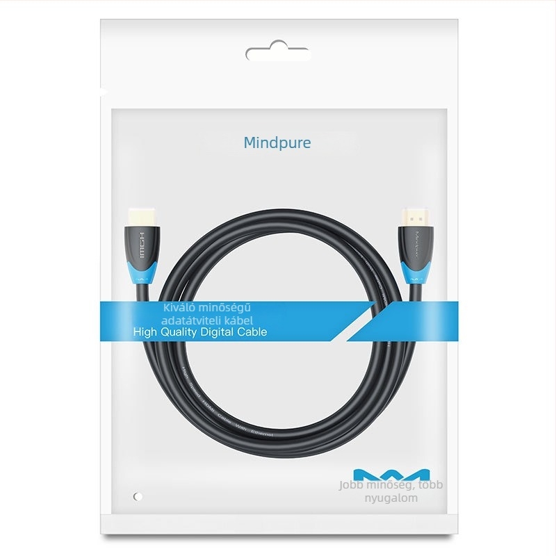 HDMI-kábel 4K támogatással, HDMI 2.0, réz vezetékek, aranyozott csatlakozók, kéttónusú ház, TV-hez, monitorhoz és projektorhoz