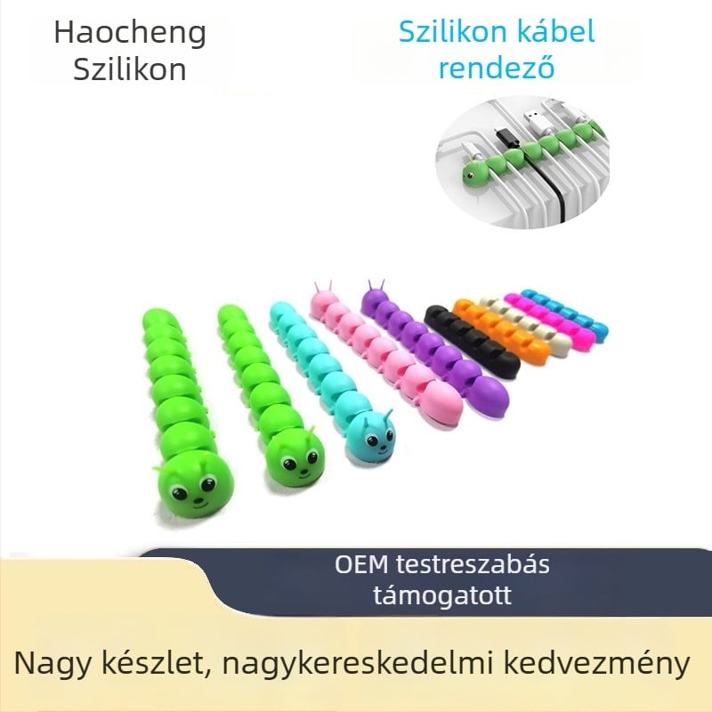 Szilikon kábelrendező Winder HC-B024; alkalmas huzal- és adatkábelekhez, jármű-kábelekhez, számítógép- és egérkábelekhez; anyag: szilikon; tekercselés stílusa: egyszerű