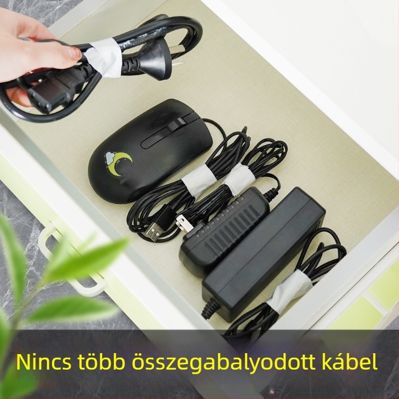 DEIRE89 tápkábelfixáló eszköz – géz + polietilén anyagból, töltőkábelek rögzítésére
