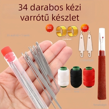 Muqin kézi varrótű – acélból, hegyes végű, tűszemmel, hímzéshez és quiltinghez, háztartási használatra.