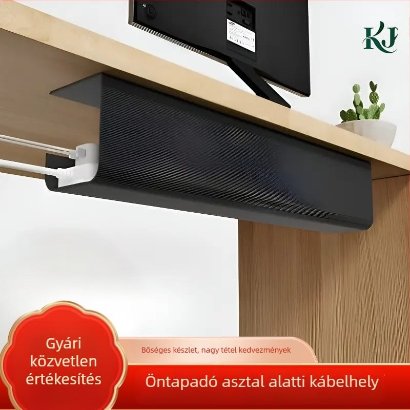 Asztal alatti kábelkezelő állvány, adatkábel tekerő, kínai stílus, PVC, Modell 002