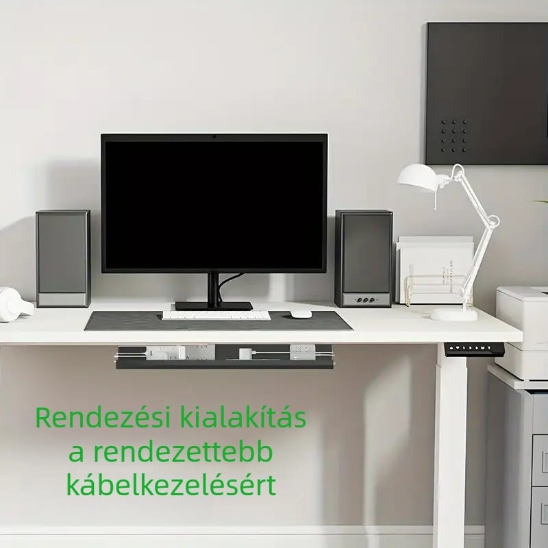 Asztal alatti kábelkezelő állvány, adatkábel tekerő, kínai stílus, PVC, Modell 002