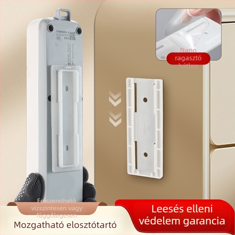 Fali öntapadós T-típusú elosztó- és vezeték rendező, vezetékek tárolására, lyukasztás nélkül