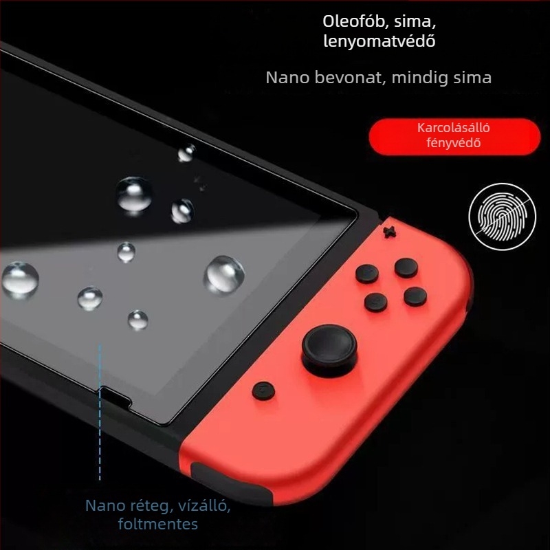 Switch2 edzett üvegfilm matt felülettel, anti-ujjlenyomat és kékfény védelem Nintendo Switch2-höz, átláthatóság 97%, vastagság 0,33 mm