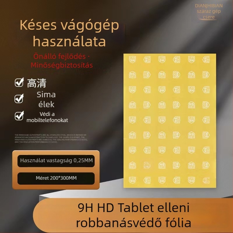 Tabletta képernyővédő fólia - PET anyag, elülső membrán, HD élesség, ujjlenyomat-mentes, automatikus javítás