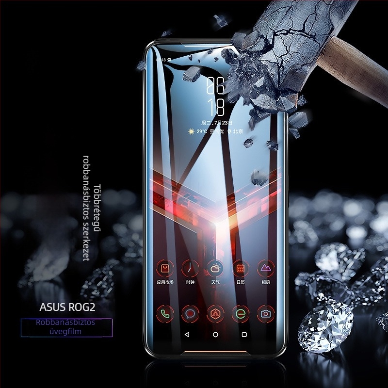 ASUS Zenfone11hez készült temperált üveg kijelzővédő, ZS661/670KS — teljes képernyővédelmet nyújtó ROG6 játéktelefonhoz