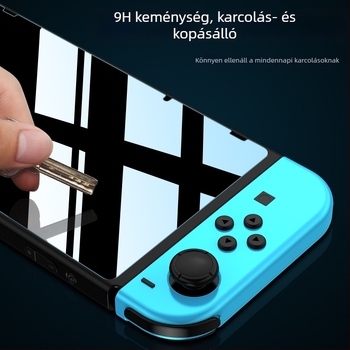 Nintendo Switch 2 és Switch Lite edzett üveg kijelzővédő, teljes képernyős lefedettség nagy ívelt éllel, 9H keménység, 0,33 mm vastagság