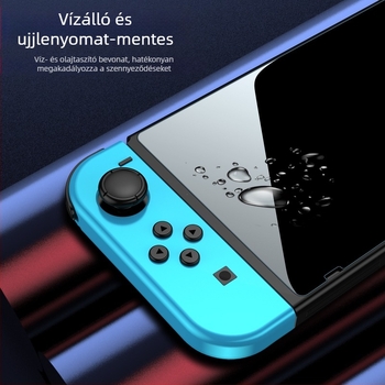 Nintendo Switch 2 és Switch Lite edzett üveg kijelzővédő, teljes képernyős lefedettség nagy ívelt éllel, 9H keménység, 0,33 mm vastagság