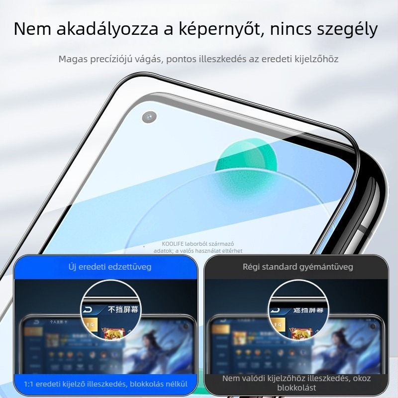 Xikang edzett üveg kijelzővédő az előlaphoz – HD, ujjlenyomat-mentes, teljes lefedés ragasztóval