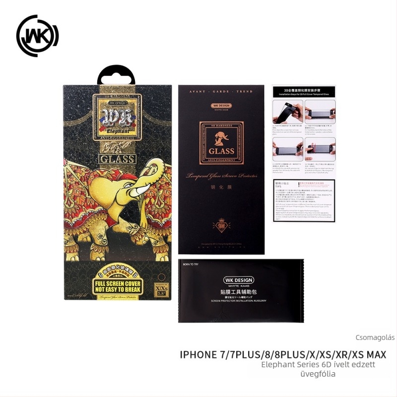 WEKOME WK Elephant edzett üveg kijelzővédő iPhone 14 Pro Max és iPhone 13 ívelt kijelzőhöz