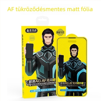 iPhone 15 Pro és iPhone 14 Pro kijelzővédő, edzett üveg, matt felület, ujjlenyomat-mentes.
