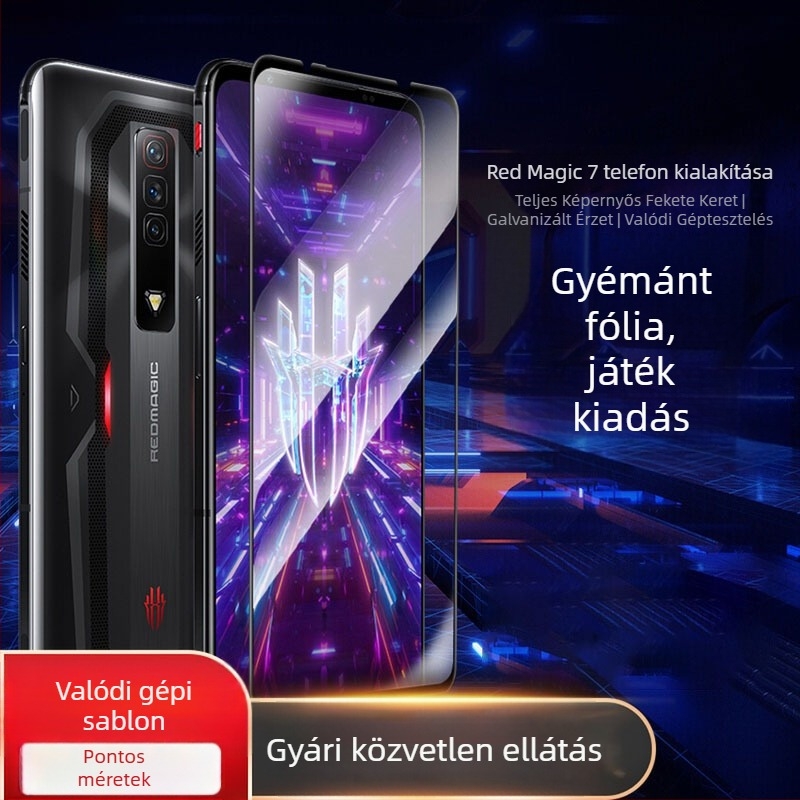 Nubia RedMagic hőkezelt üveg kijelzővédő – teljes képernyő, HD, ujjlenyomat-mentes, elülső fólia 6/7/8 modellhez