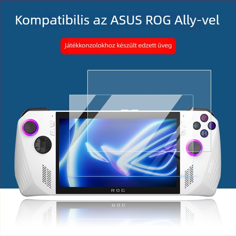 Asus ROG Ally hordozható játékkonzolhoz készült temperált üveg kijelzővédő, HD élesség, robbanásbiztos, ujjlenyomat-mentes, zuhanásálló, teljes képernyőfedés.