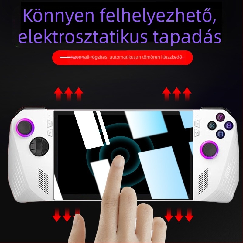 Asus ROG Ally hordozható játékkonzolhoz készült temperált üveg kijelzővédő, HD élesség, robbanásbiztos, ujjlenyomat-mentes, zuhanásálló, teljes képernyőfedés.