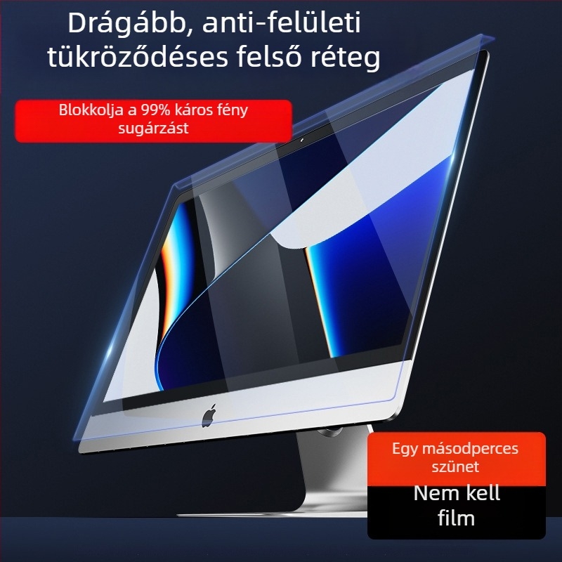 Monitor kijelzővédő a kékfény elleni védelemhez, HD felbontású, asztali számítógépekhez – német import anyagok – OEM feldolgozás – 500 g – anti-glare akril panel