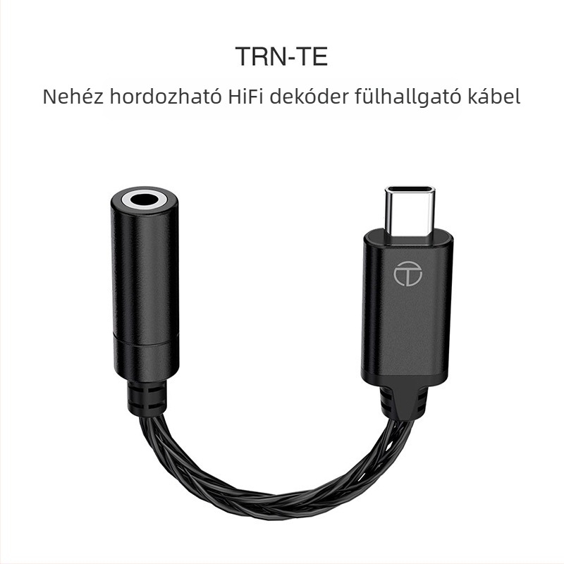 TRN TE DAC Type-C Audió Kábel Mobil Eszközökhöz - DAC dekódolás, ezüstözött réz mag, ötvözött vezető, Type-C adapter kábel