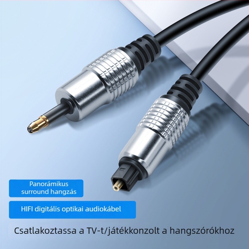 Toslink optikai audio kábel, 3,5 mm-es négyzetes csatlakozóhoz, aranyozott, kiváló minőségű digitális audio kábel