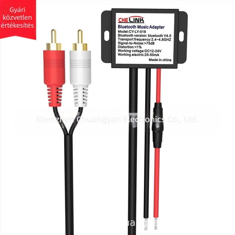 Autóba illeszkedő Bluetooth 5.0 hangkábel, 2RCA női csatlakozó az AUX-hoz, aranyozott, OFC rézmag