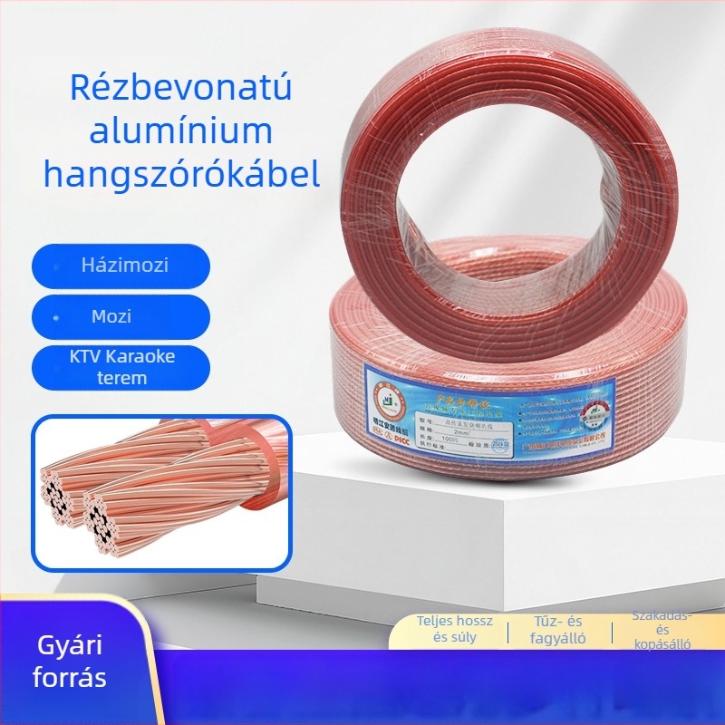 Mingjiang digitális hangsugárzó-kábel, rézzel bevont alumíniummaggal, audiophile hangkábel piros éllel