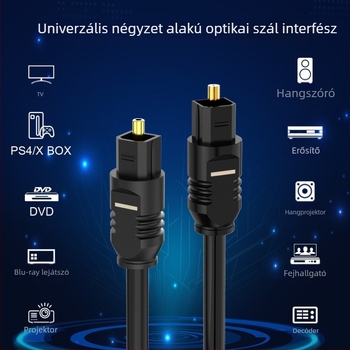 Digitális optikai audio kábel TV-hanghoz, aranyozott bevonattal, rézmag, optikai rost, CCC tanúsítvány
